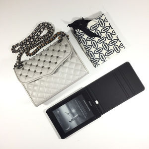 Rebecca Minkoff Quilted Stud Cross Body Bag Grey